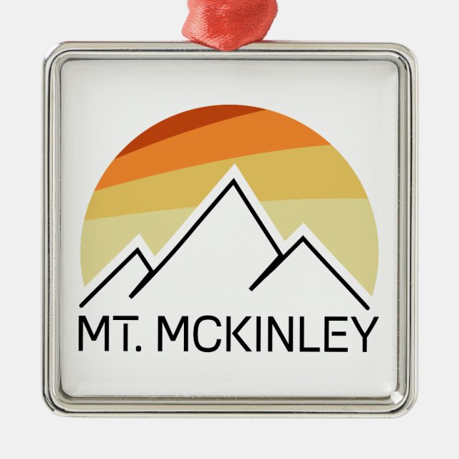 Ornamento De Metal Retro do Monte McKinley Alaska (Frente)