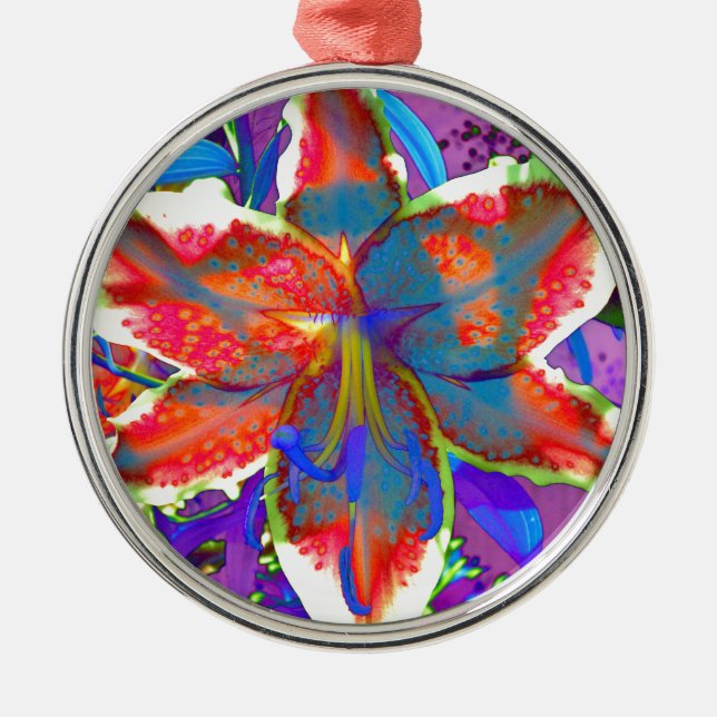 Ornamento De Metal Retro Lily (Frente)