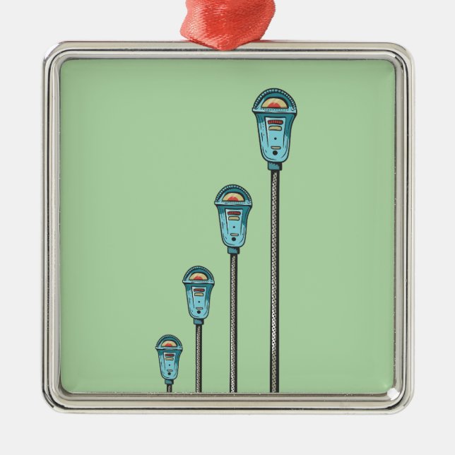 Ornamento De Metal Retro parking meter (Frente)