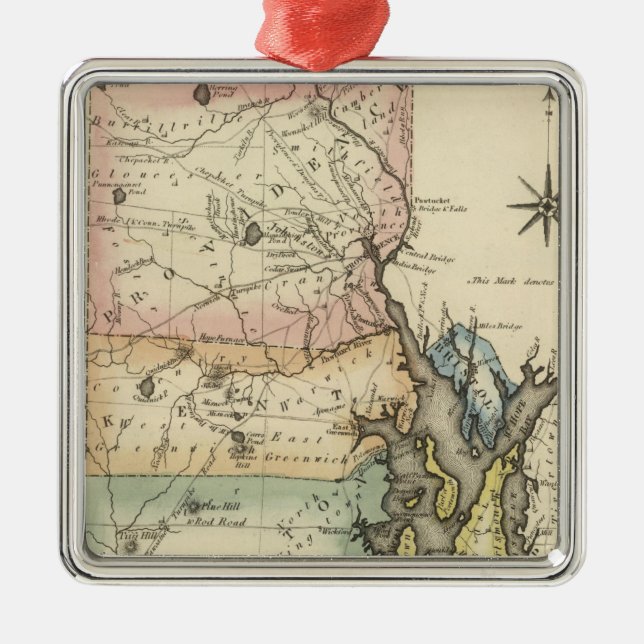 Ornamento De Metal Rhode - ilha (Frente)