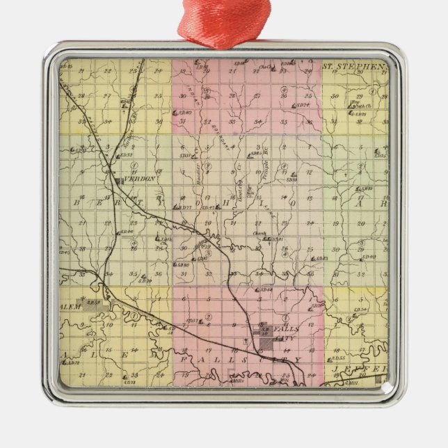 Ornamento De Metal Richardson County, Nebraska (Frente)