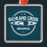 Ornamento De Metal Richland Creek Arkansas Kayaking<br><div class="desc">A porção selvagem e cênica de Richland Creek no Arkansas tem 16, 5 milhas de comprimento e está localizada nos condados de Newton e Searcy</div>