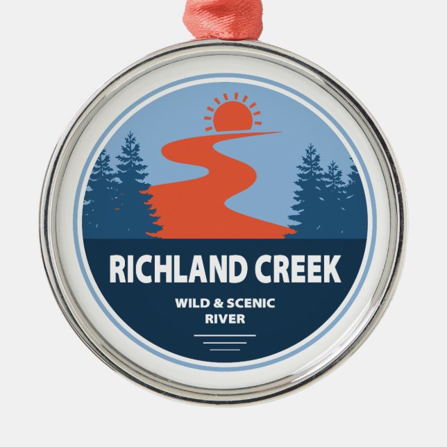Ornamento De Metal Richland Creek Arkansas Wild And Scenic River (Frente)