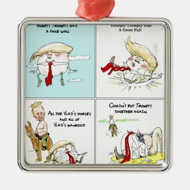 Ornamento De Metal Rick London "Trumpty Dumpty" Engraçado Trump Gift (Frente)