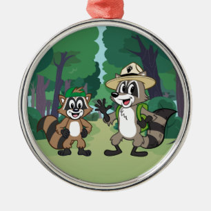 Ornamento De Metal Rick & Ricky da guarda florestal do rick da