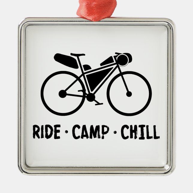 Ornamento De Metal Ride Camp Chill Bikepacking (Frente)