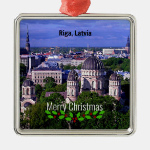 Ornamento De Metal Riga, Letónia, Feliz Natal,