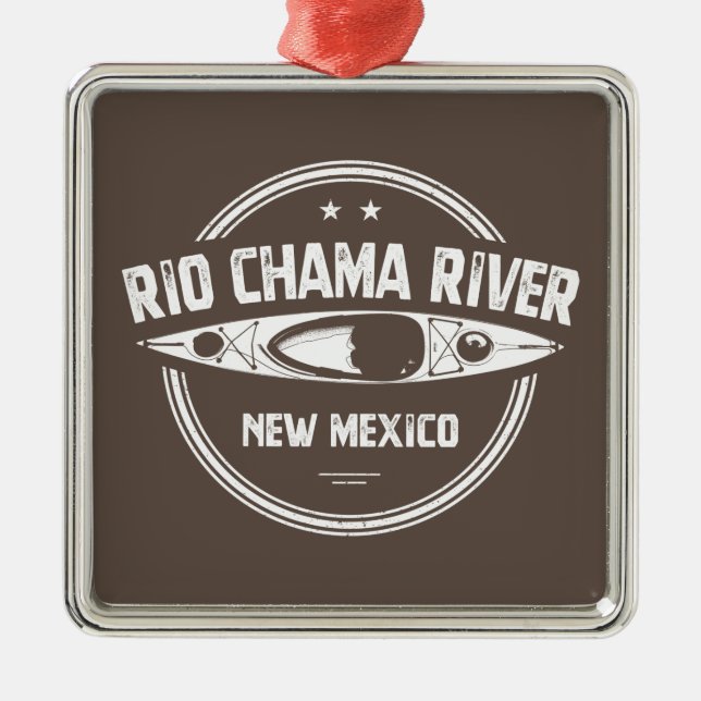 Ornamento De Metal Rio Chama Novo México Kayaking (Frente)