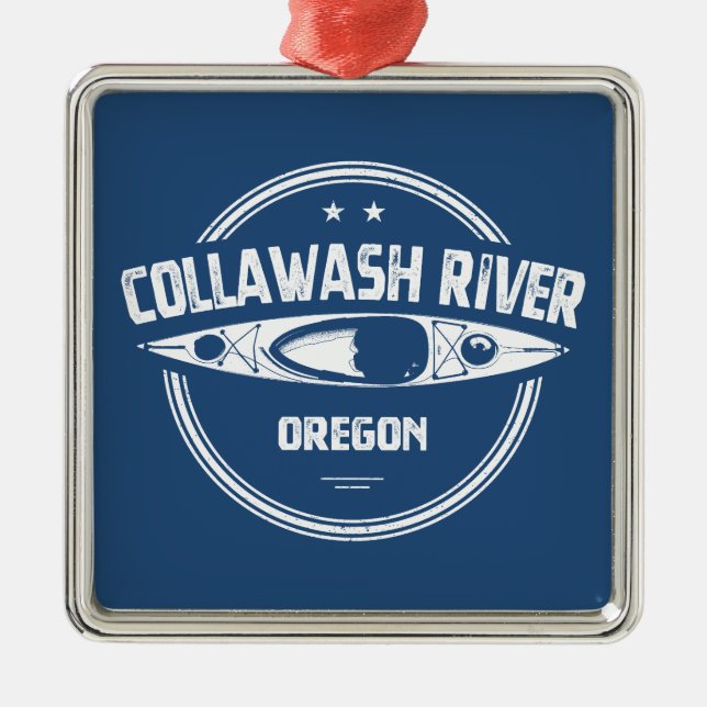 Ornamento De Metal Rio Collawash Oregon Caiaque (Frente)