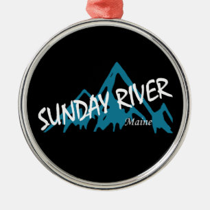 Ornamento De Metal Rio Sunday Maine Montanhas