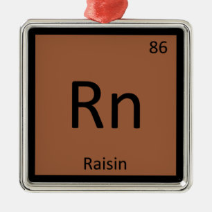 Ornamento De Metal Rn - Química da Fruta Passa Símbolo da Tabela Peri