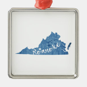 Ornamento De Metal Roanoke Virginia Wood Grain