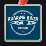 Ornamento De Metal Roaring River Oregon Kayak<br><div class="desc">O rio Raring,  no Oregon,  atravessa a antiga floresta Douglas Fir,  em crescimento,  no rio Roaring Wilderness e é um espantoso caiaque,  canoagem e destino de pesca.</div>