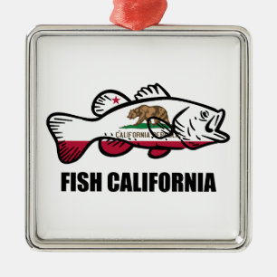 Ornamento De Metal Roba de Peixe California Bass