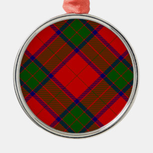 Ornamento De Metal Robertson tartan xadrez verde vermelha