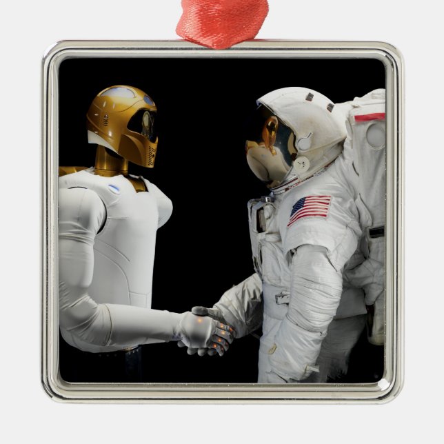 Ornamento De Metal Robonaut 2, um astronauta humanoide destreza 4 (Frente)