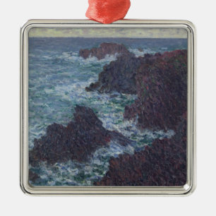 Ornamento De Metal Rochas de Claude Monet   no Belle-Ile, a costa