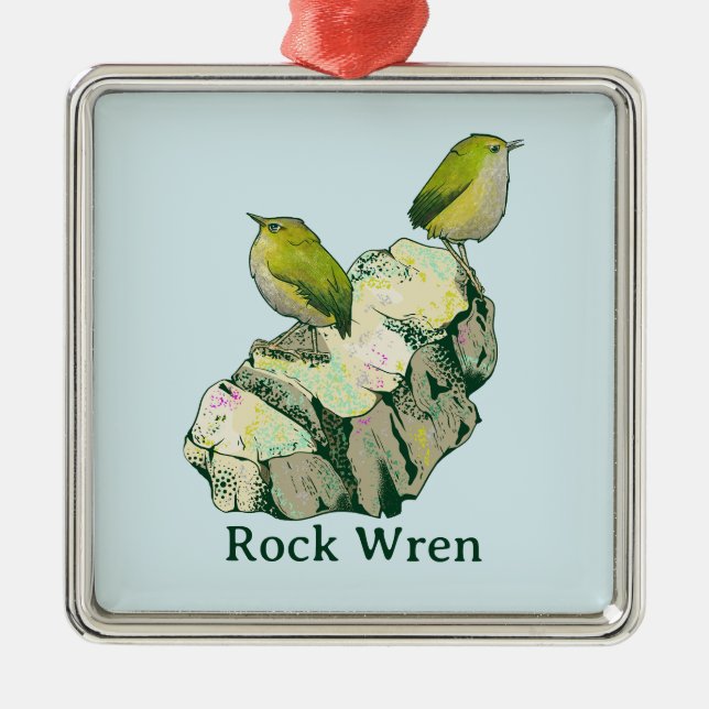 Ornamento De Metal Rock Wren Pássaros Nova Zelândia (Frente)