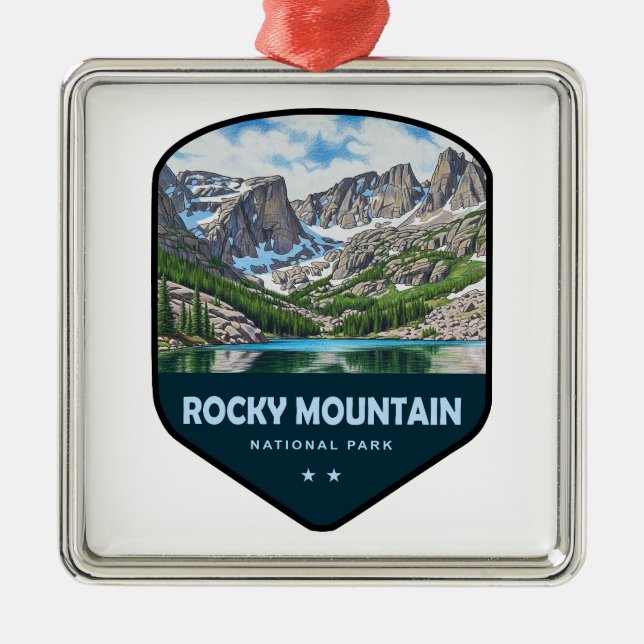 Ornamento De Metal Rocky Mountain National Park Shield (Frente)