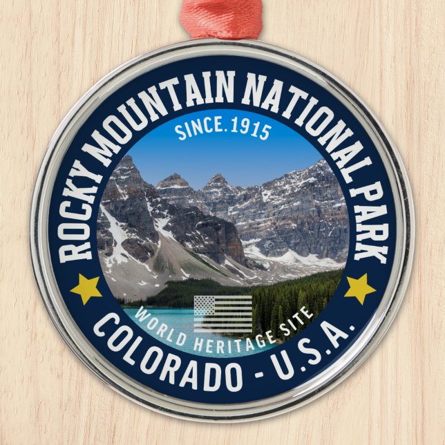 Ornamento De Metal Rocky Mountains Nature Photo – National Park Gift (Criador carregado)