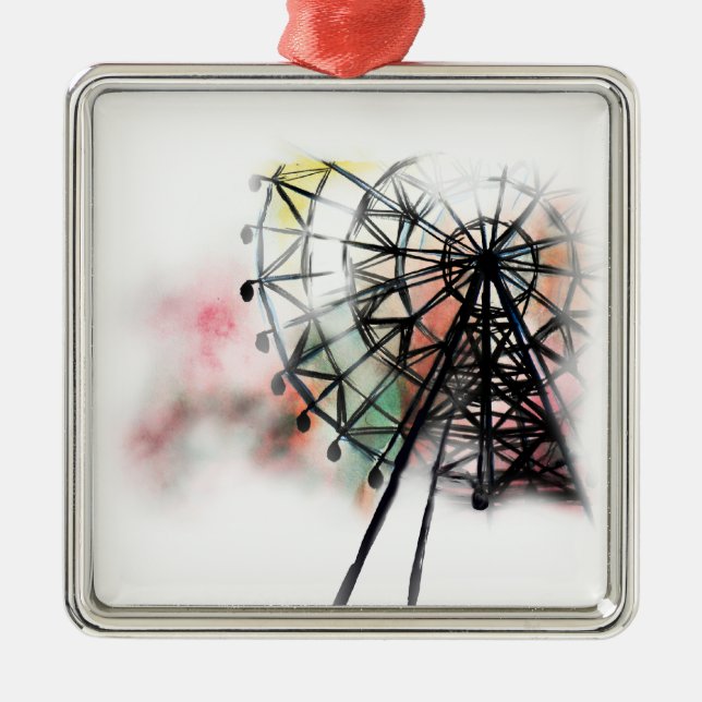 Ornamento De Metal Roda de Ferris (Frente)