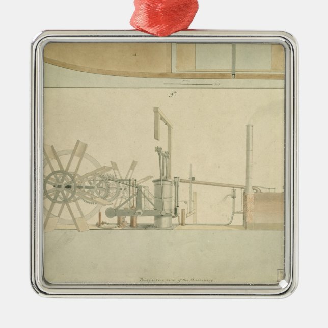 Ornamento De Metal Roda de pás, opinião de perspectiva da maquinaria (Frente)