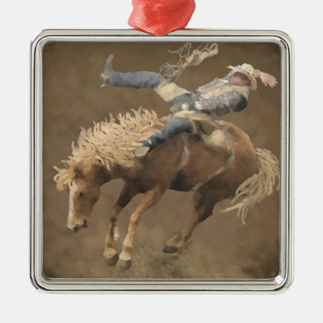 Ornamento De Metal Rodeo Rider (Frente)