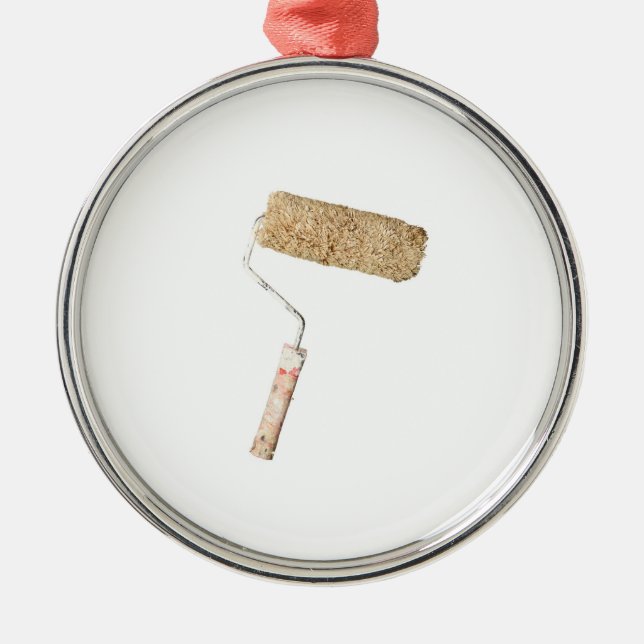 Ornamento De Metal Rolo de pintura sujo (Frente)