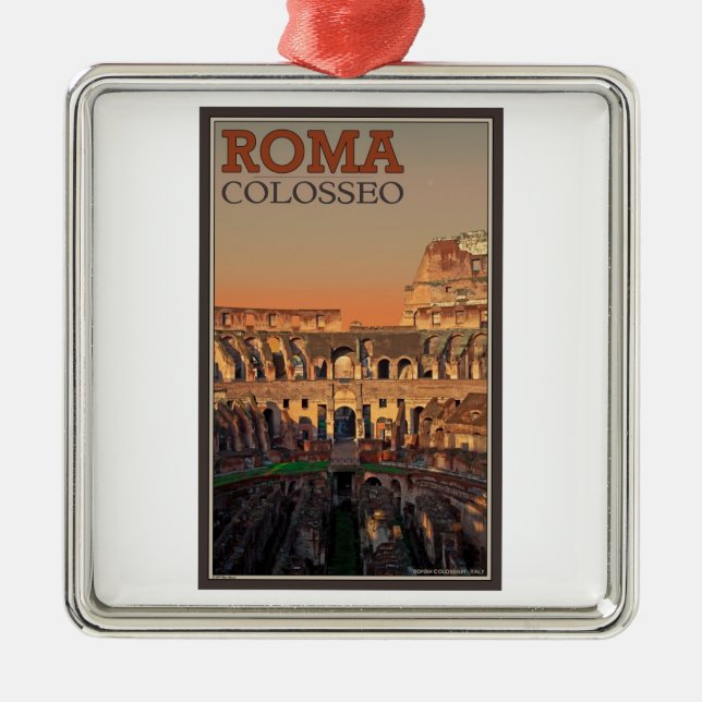Ornamento De Metal Roma - Colosseum e a lua (Frente)