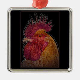 Ornamento De Metal Rooster / El Gallo