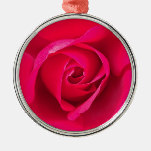 Ornamento De Metal Rosa Rosa Vermelha Romântica v2