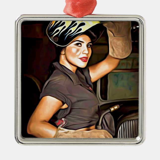 Ornamento De Metal Rosa--soldador (Frente)