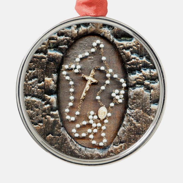 Ornamento De Metal Rosary (Frente)
