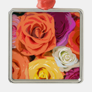 Ornamento De Metal Rosas