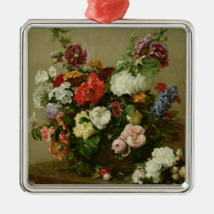 Ornamento De Metal Rosas e peônias franceses, 1881