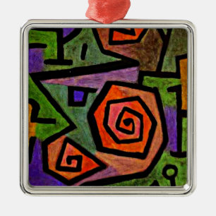 Ornamento De Metal Rosas heroicos, famoso quadro de Paul Klee, 