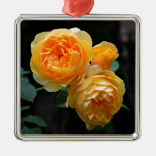 Ornamento De Metal Rosas Ingleses Amarelos