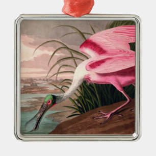 Ornamento De Metal Roseate Spoonbill Audubon Bird Willife