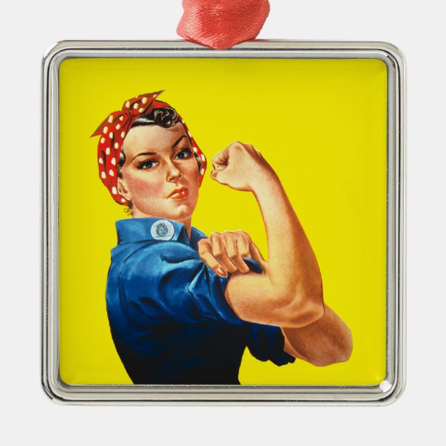 Ornamento De Metal Rosie The Riveter (Frente)