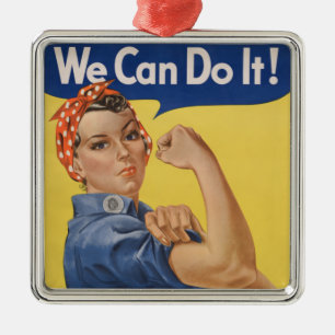 Ornamento De Metal Rosie the Riveter: Forte Empoderamento feminino