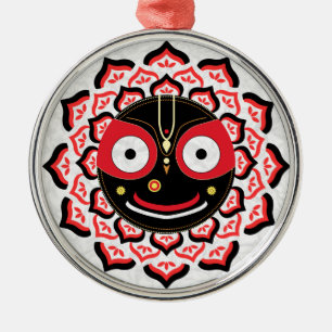 Ornamento De Metal Rosto do Senhor Jagannath Chakra Divindade Hindu
