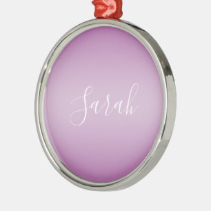 Ornamento De Metal Roteiro de texto branco e ombre suave mauve editáv