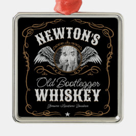 Ornamento De Metal Rótulo Whiskey Antigo ADICIONAR Nome da Família FO