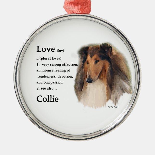 Ornamento De Metal Rough Collie Consulte Também (Frente)