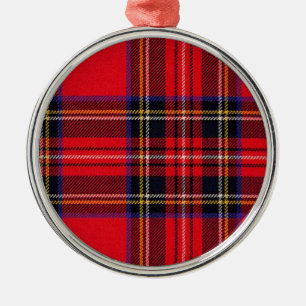 Ornamento De Metal Royal Stewart tartan red black plaid