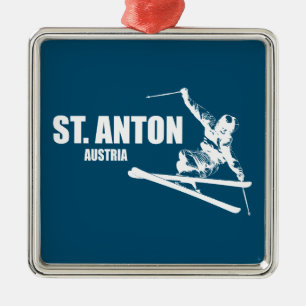Ornamento De Metal Rua Anton Austria Skier