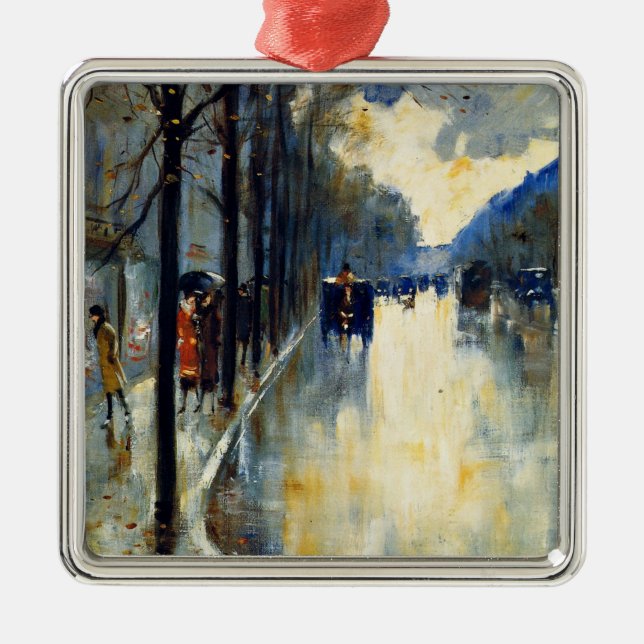 Ornamento De Metal Rua Berlim em Late Fall, pintura de safra, (Frente)