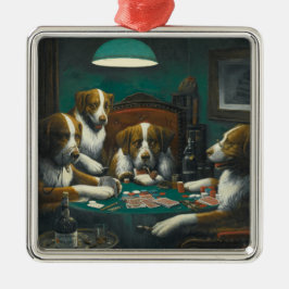 Ornamento De Metal Rua Bernard Dogs Jogando Poker (Kitsch Animal Art)
