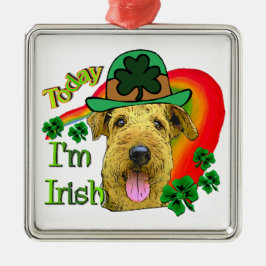 Ornamento De Metal Rua de Airedale Terrier. Dia de Patrick