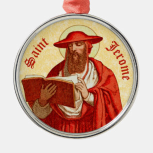 Ornamento De Metal Rua. Jerome como Cardeal com Livro (P 004)
